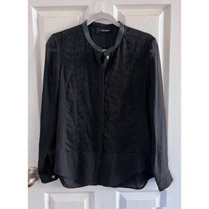 The Kooples broderie top with leather collar